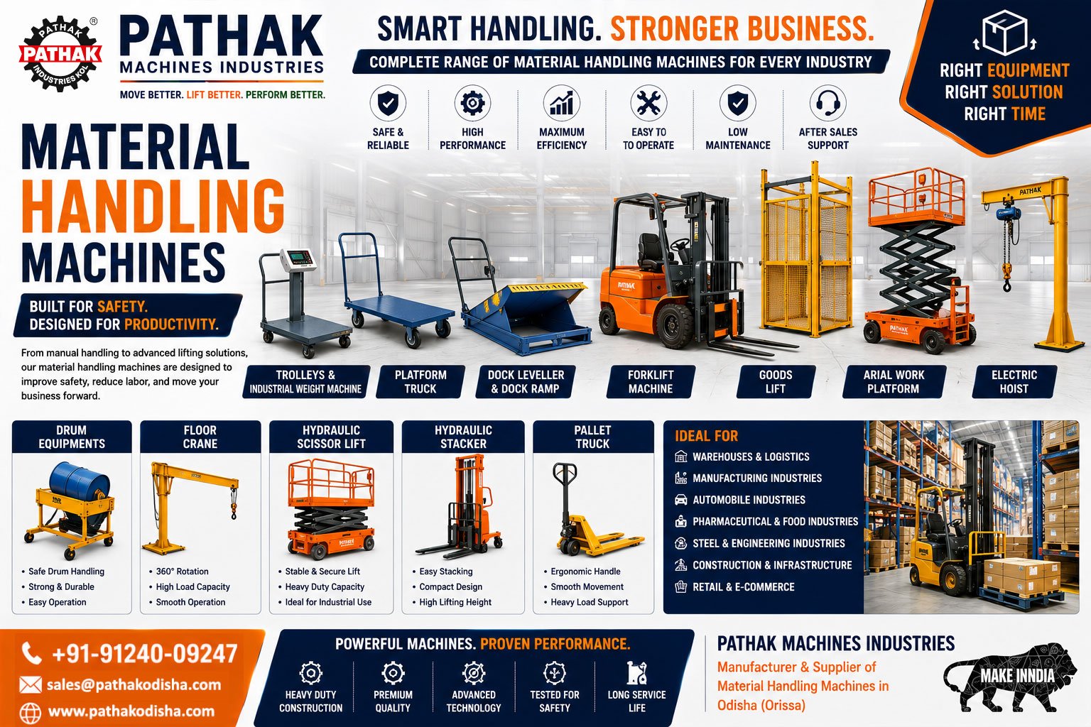 Reliable Material Handling Machine Manufacturer and Supplier in Odisha for Every Industry