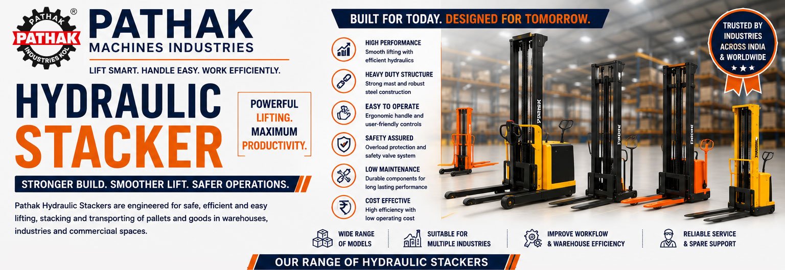 Reliable Manual, Semi-Electric & Battery Operated Stackers for Modern Material Handling Solutions