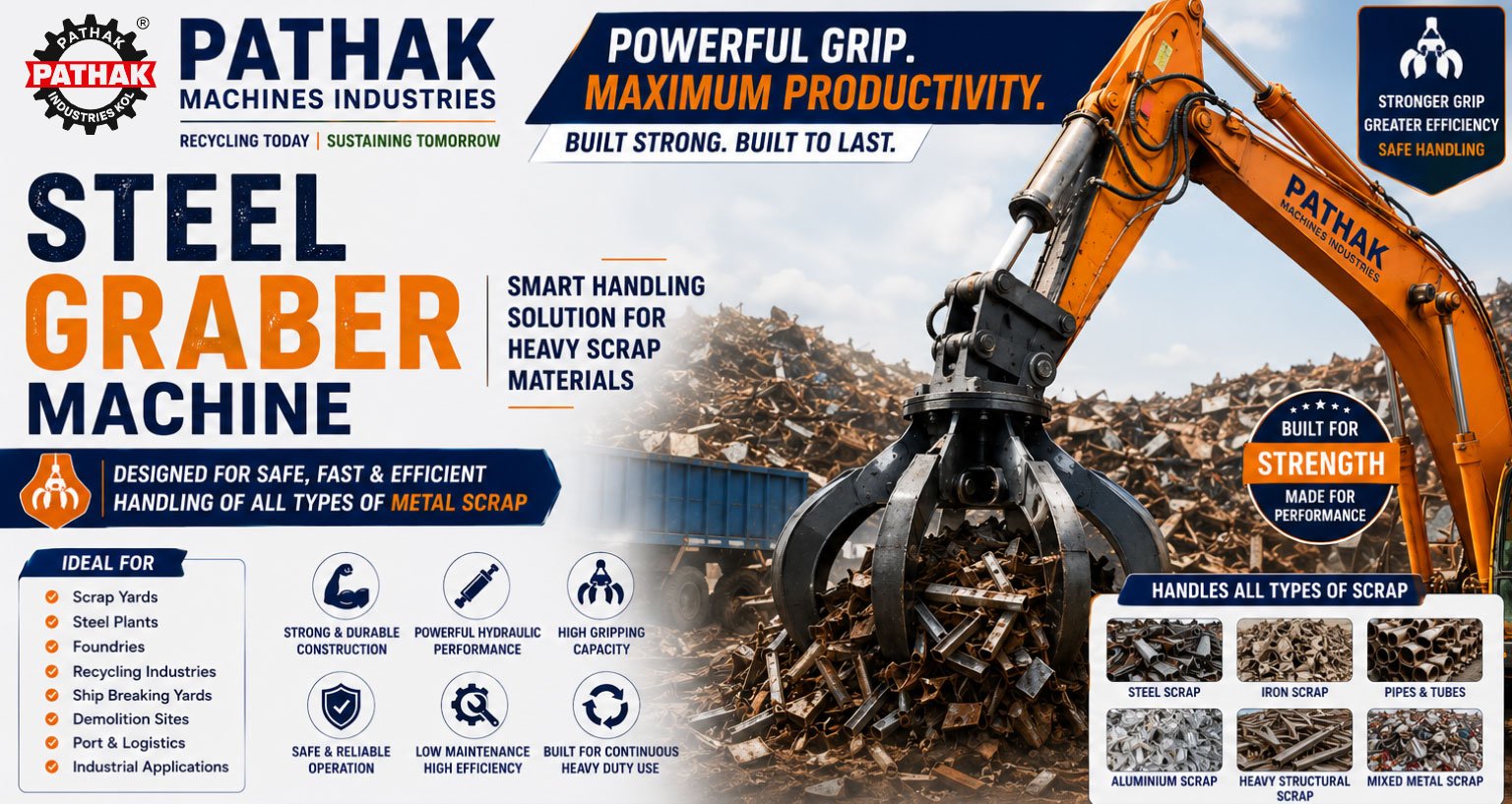 Heavy-Duty Steel Grabber Machines for Fast, Safe & Efficient Scrap Material Handling