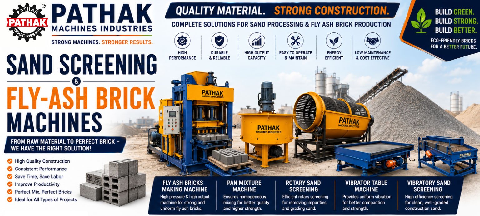 Complete Sand Screening & Fly Ash Brick Manufacturing Solutions for Modern Construction Industries
