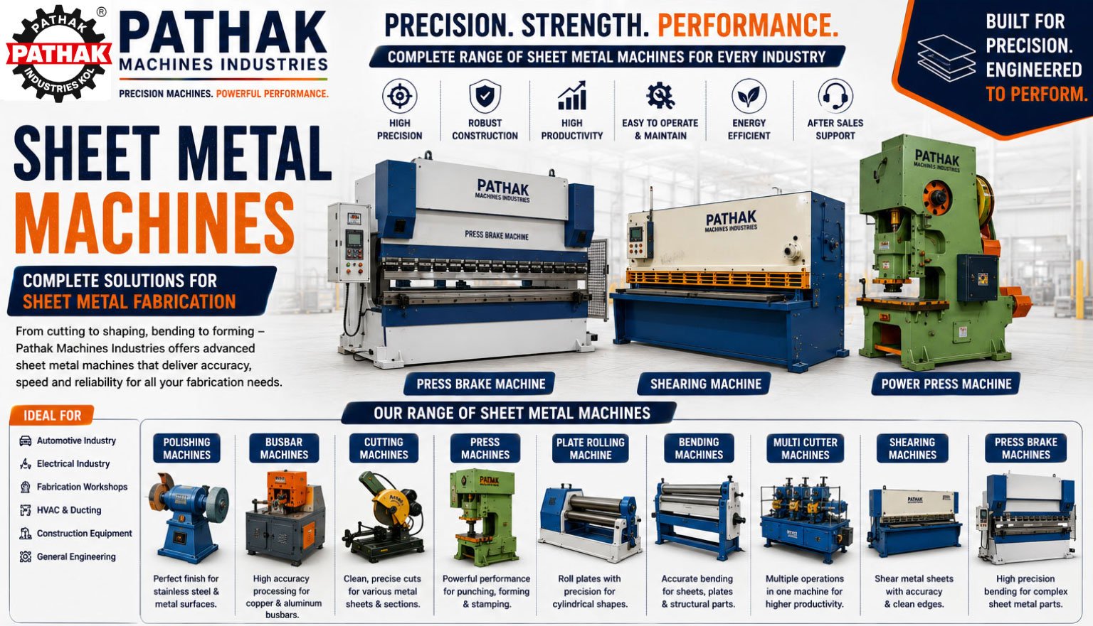 Complete Sheet Metal Fabrication Solutions for Cutting, Bending, Rolling, Forming & Finishing Applications